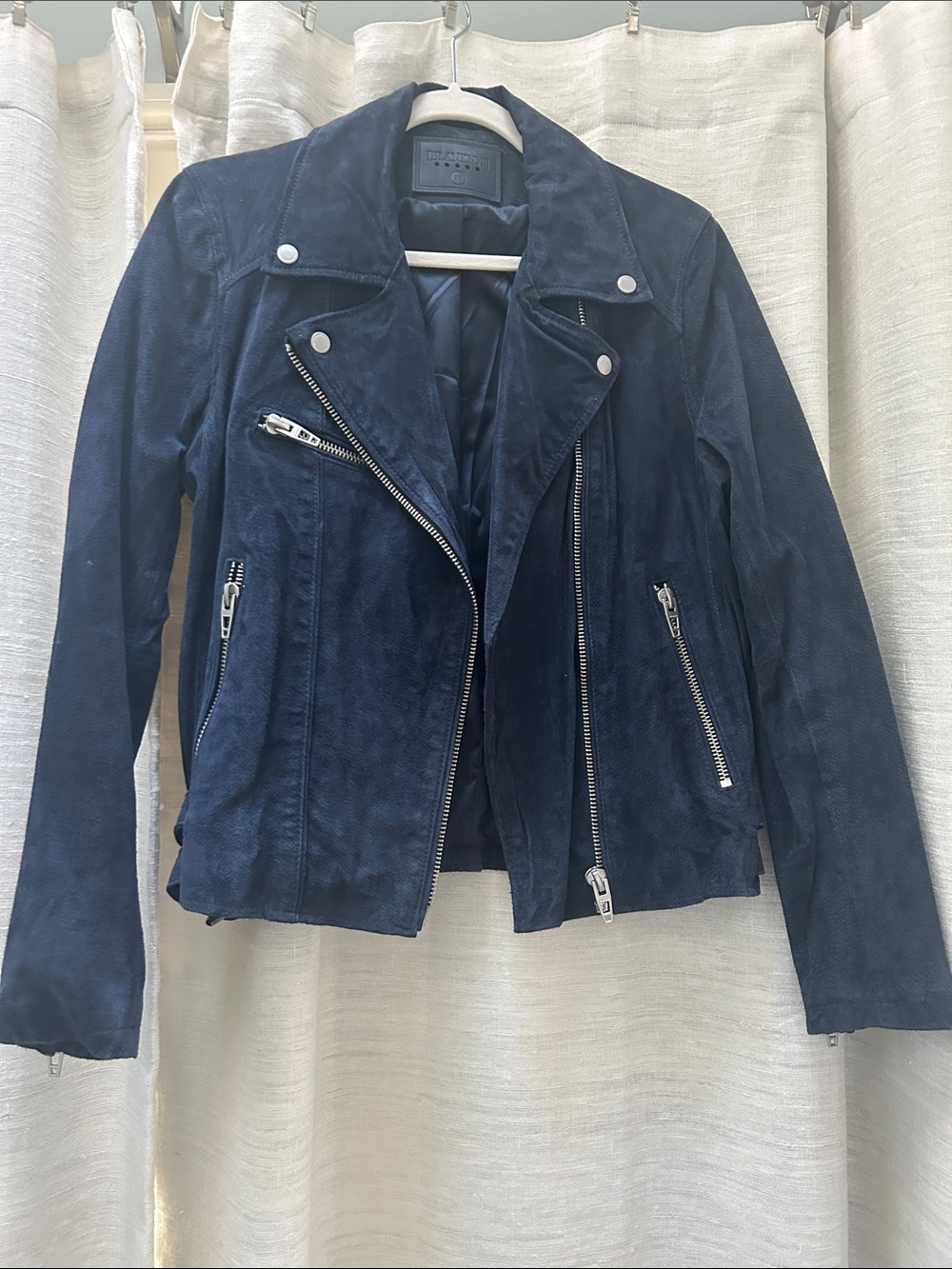 Blanknyc navy suede jacket